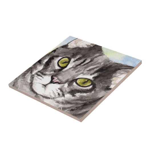 グレー猫 タイル (側面)