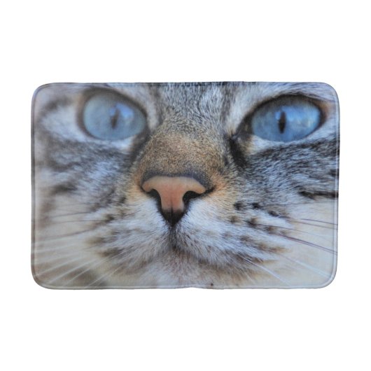 グレー猫 バスマット (正面)