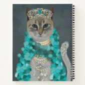 グレー猫 |ベル付きポートレート ノートブック (裏面)