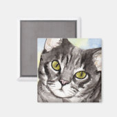 グレー猫 マグネット (正面/裏面)