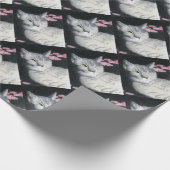 グレー猫 ラッピングペーパー (角)