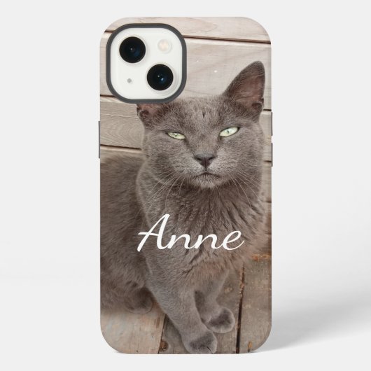 グレー猫 iPhoneケース (裏面)