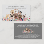 グレー獣医ロゴペットホテルドッグス 名刺 (正面/裏面)