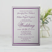 グレー王室のグラデーションの濃い紫色の輪郭 招待状 (スタンド正面)