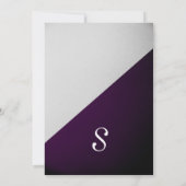 グレー王室のグラデーションの濃い紫色の輪郭 招待状 (裏面)