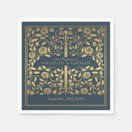 グレー王室の中世金ゴールド結婚剣 スタンダードカクテルナプキン