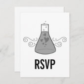 グレー甘い化学RSVPポストカード インビテーションポストカード (正面/裏面)