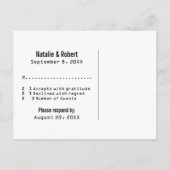 グレー甘い化学RSVPポストカード インビテーションポストカード (裏面)