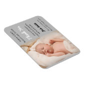 グレー男の赤ちゃん磁気写真誕生のお知らせ マグネット (右側)