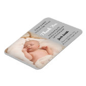 グレー男の赤ちゃん磁気写真誕生のお知らせ マグネット (左側)