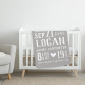 グレー男の赤ちゃん誕生統計キープサケ シェルパブランケット