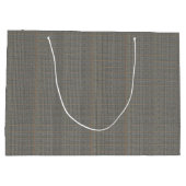 グレー男らしツイードモノグラムのギフトバッグマン ラージペーパーバッグ (裏面)