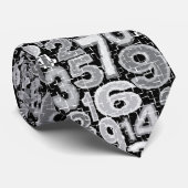 グレー番号パターン ネクタイ (ロール)