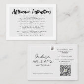 グレー白まつげエクステンションアフターケア 名刺 (正面/裏面)