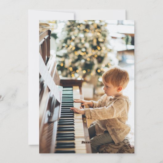 グレー白モダン大理石2枚フォトクリスマス シーズンカード (裏面)