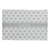 グレー白モロッコ#5濃い灰色の名前モノグラム 枕カバー (裏面)