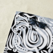 グレー白黒のカーリー抽象芸術パターン ビーチタオル (インサイチュ)