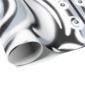 グレー白黒のカーリー抽象芸術パターン ラッピングペーパー (ロールコーナー)