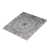 グレー白黒の幾何学的な星輪セラミックタイル タイル (側面)