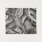 グレー白黒アゲート金ゴールドグリッターグラム#1 タペストリー (正面(横))