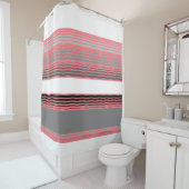 グレー白黒アンドコーラル シャワーカーテン (インサイチュ)