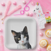 グレー白黒キティキャット ペーパープレート (パーティー)