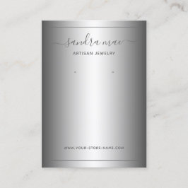 グレー白黒グラデーションジュエリー表示カード 名刺