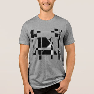 グレー白黒ゲームボードジオメトリックインスパイアMCM- トライブレンドＴシャツ