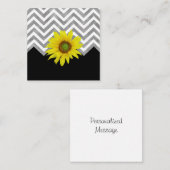 グレー白黒シボロンカラーブロック(ひまわり付き) ノートカード (正面/裏面)