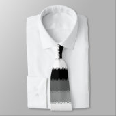 グレー白黒ストライプデザイン ネクタイ (タイ)