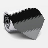 グレー白黒ストライプデザイン ネクタイ (ロール)