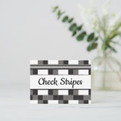 グレー白黒チェックストライプパターン 名刺 (スタンド正面)