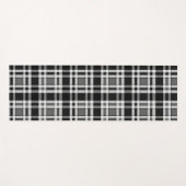 グレー白黒フランネルプレイドタータンチェックデザイン ヨガマット (正面(横))