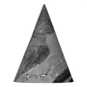 グレー白黒マーブルアゲートシルバーグリッターグラム  パーティーハット (左)