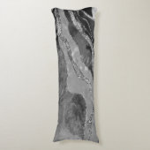 グレー白黒マーブルアゲートシルバーグリッター#1 ボディピロー (正面縦)