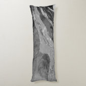 グレー白黒マーブルアゲートシルバーグリッター#1 ボディピロー (裏面 (縦))