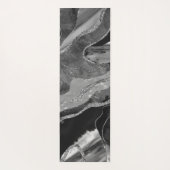 グレー白黒マーブルアゲートシルバーグリッター#1 ヨガマット (裏面)