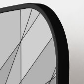 グレー白黒モザイク三角形パターンモノグラム ピックルボールラケット (左詳細)