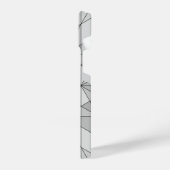 グレー白黒モザイク三角形パターンモノグラム iPhoneケース (左側面)