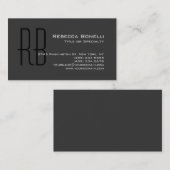 グレー白黒モノグラムコンサルタント名刺 名刺 (正面/裏面)