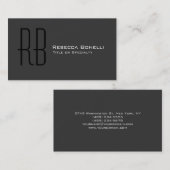 グレー白黒モノグラムコンサルタント名刺 名刺 (正面/裏面)