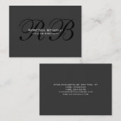 グレー白黒モノグラムチャビービジネスカード 名刺 (正面/裏面)