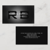 グレー白黒モノグラムマネージャー名刺 名刺 (正面/裏面)