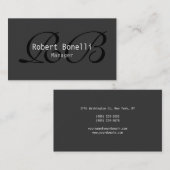 グレー白黒モノグラムマネージャー名刺 名刺 (正面/裏面)