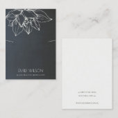 グレー白黒ロータスシンプルネックレスディスプレイ 名刺 (正面/裏面)