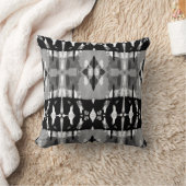 グレー白黒地中海のアートラージモザイク クッション (ブランケット)