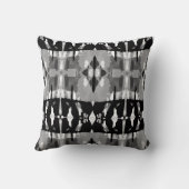 グレー白黒地中海のアートラージモザイク クッション (裏面)