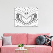 グレー白黒抽象芸術大理石パターン キャンバスプリント (インサイチュ (リビング))