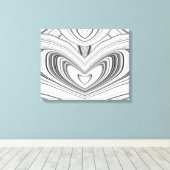 グレー白黒抽象芸術大理石パターン キャンバスプリント (インサイチュ (ウッドフロア))