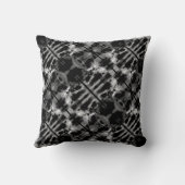 グレー白黒斜めステンドガラスデザイン クッション (裏面)